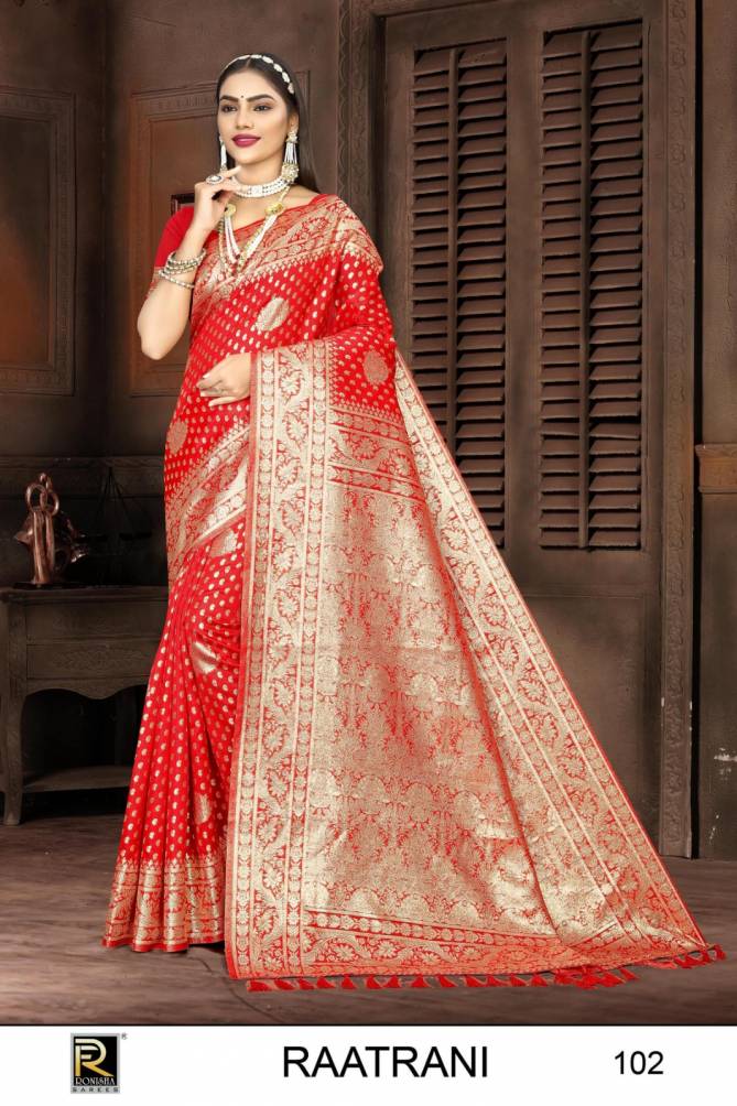 Raatrani By Ronisha Exclusive Designer Banarasi Silk Sarees Wholesale Shop In Surat
